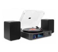 Audizio Norfolk Bluetooth Record Player with Speakers, DAB+ and FM radio, USB and AUX, Vinyl Player with Speaker, Turntable, Remote Control, 80W
