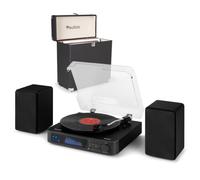 Audizio Norfolk Record Player with Speakers and DAB+ radio, Bluetooth turntable with FM, USB and AUX, 80W Home Audio System with Vinyl Record Storage Case for LPs