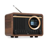 Audizio Ovaro Retro DAB+ Radio with FM Radio and Bluetooth - Wood | 2.4in colour TFT display, FM, aux in, line out, headphone socket, 40 station presets