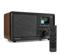 Audizio Padova DAB Digital Radio with Bluetooth 5.0, DAB+, FM & USB MP3 Player, 2.4" TFT Colour Display, DSP Audio Quality, Dual Alarm Clock, Wood Finish, Remote Control Included