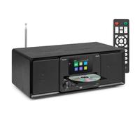 Audizio Palmi DAB+ Radio with CD Player and Bluetooth, All-In-One Music System, 60W Stereo Speakers, USB Playback, FM Digital Radio, Remote Control, Black