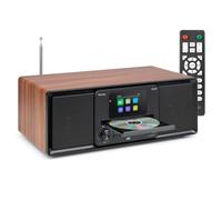 Audizio Palmi DAB+ Radio with CD player and Bluetooth, All-In-One Music System, Digital Radio CD Player, USB Playback, 60W Stereo Speakers, Wood Finish