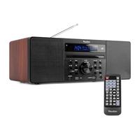 Audizio Prato Portable DAB Radio with CD Player, Bluetooth 5.3, DAB+, USB MP3 Playback, Stereo Speakers, Wood Finish, FM Digital Audio System, Remote Control, Ideal for Home Kitchen Bedroom Office