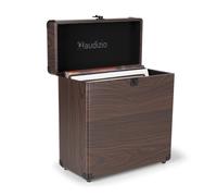 Audizio RC32 Vinyl Record Case - Stylish Wood Finish, Holds 30 Records