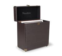 Audizio RC32 Vinyl Record Storage Case, Dark Wood LP Holder for 30 Records