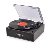 Audizio Reno Retro Record Player with Built-in Speakers and Bluetooth - Black