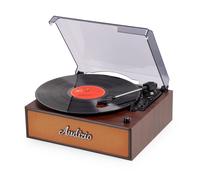Audizio Reno Retro Record Player with Built-in Speakers and Bluetooth - Copper