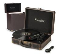 Audizio RP114W Briefcase Record Player, 3-Speed Vinyl Turntable, Built-in Speakers, Matching Record Case, Portable Vinyl Player with RCA Line-Out & AUX Input