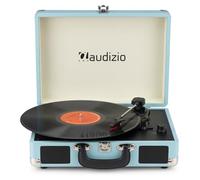 Audizio RP116BL Briefcase Record Player, Retro Bluetooth Vinyl Turntable with Built-In Stereo Speakers, USB MP3 Conversion, Compact Portable Design, Blue Finish