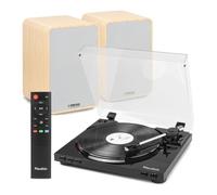 Audizio RP310 Bluetooth Record Player with KS10 Active Bookshelf Speakers, Vinyl Turntable with USB Recording, Auto Return, HDMI ARC, Optical, RCA and Bluetooth Streaming