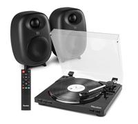 Audizio RP310 Vinyl Record Player with Auto Return & MP3 Recording, Active Bluetooth Bookshelf Speakers, Optical AUX USB, Hi-Fi Stereo System for Home Audio, Modern Turntable with Speakers