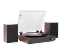 Audizio RP325W Record Player with Bluetooth 5.4, 40W Stereo Speakers, Retro Wood Finish, Belt-Driven Turntable, USB Recording, Built-In Amplifier, Plays All Vinyl Sizes