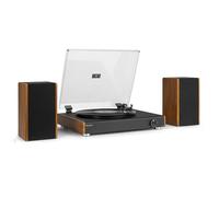 Audizio RP335 Retro Style Record Player with 40W Stereo Speakers, Bluetooth Turntable Record Player Stereo System, USB MP3 Conversion, Shock Absorbent Feet, Vintage Design