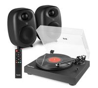 Audizio RP340 Hi-Fi Vinyl Record Player with Auto Return & Active Bookshelf Speakers, 120W Bluetooth, RCA, Optical Input, Modern Turntable with Preamp, Complete Stereo System