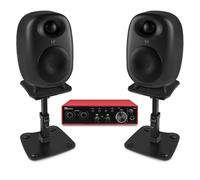 Audizio RS60 Complete Studio Monitor System with PDX22 Audio Interface, Monitor Stands, and Cable - Home Studio Kit for Musicians, Recording, Streaming, and Gaming