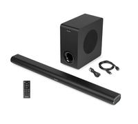 Audizio SB96WS 2.1 TV Soundbar System with Wireless Subwoofer, 180W Bluetooth Soundbar for TV, HDMI ARC, Optical and AUX, Wall Mounted Soundbar for Home Audio