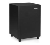 Audizio SW65C Active HiFi Subwoofer, 130W, Down-Firing, Class-D Amp, Black | Adjustable low-pass frequency, RCA line input, 3.5mm aux output, floor-coupling design, phase switch, volume adjustment