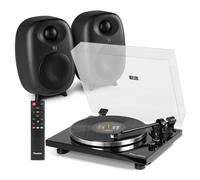 Audizio Toledo Turntable and RS60 Bluetooth Speaker Set - Premium Vinyl Record Player, Bluetooth Output & Active Speakers, Hi-Fi Audiophile Home Audio System, Record Player with Speakers