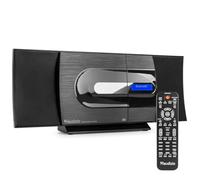 Audizio Tours Home HiFi Stereo System with Bluetooth, DAB+ Digital & FM Radio, USB MP3 Player, CD Player, Wall Mountable, Remote Control, 80W Output - Black