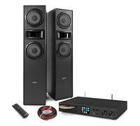 Audizio Tower HiFi System with Fenton SHF700B Floor Standing HiFi Speakers, DAB+ & Internet Radio, Bluetooth Streaming, Spotify Connect, CD Player & Optical Input