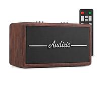 Audizio Tune60 Retro DAB+ Radio with Bluetooth, 40W Speaker, USB/SD Playback, FM, Alarm & Sleep Timer, 2.4" LCD, Remote Control, Dark Wood Finish, Home Audio DAB Radios