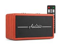 Audizio Tune60 Retro DAB+ Radio with Bluetooth, Cherry Wood Finish, 40W Output, USB & MicroSD Playback, 2.4" LCD, Portable with FM, Alarm, AUX, Headphone, Remote, Home Audio DAB Radio with Bluetooth
