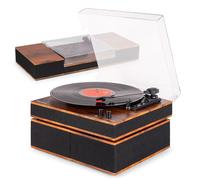 Audizio Tupelo Vinyl Record Player with Stereo Speakers and Bluetooth - Wood