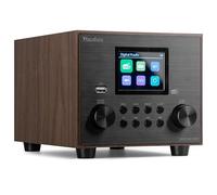 Audizio Vieste DAB Digital Radio with Bluetooth, Built-in Subwoofer, DAB+, FM Radio, USB MP3 Playback, Colour TFT Display, Alarm & Sleep Timer, Wood Finish, 60W Speaker, Remote Control Included