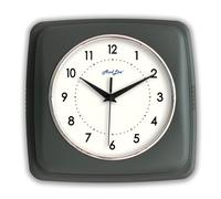 AudLee 23cm Retro Color Indoor Wall Clock, Battery Operated Square Clock. Decorative Clock for Home, Office, Kitchen, Bedroom, Bathroom Living Room, School. Sweep Movement (NEW - Dark Grey)