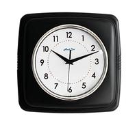 AudLee 23cm Retro Color Indoor Wall Clock, Battery Operated Square Clock. Decorative Clock for Home, Office, Kitchen, Bedroom, Bathroom Living Room, School. Sweep Movement (Black)