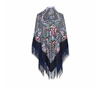AUDME Women's Shawl Oversized Scarf Wrap Russian Babushka Traditional Retro Ukraine Printed tassels Square Scarfs（61inx61in, 10, 61inx61in