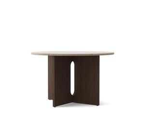Audo Androgyne Dining Table Ø120 cm Dark Stained Oak/Kunis Breccia Sand