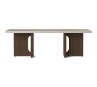 Audo Copenhagen Androgyne lounge table Sand/kunis breccia, dark stained oak legs