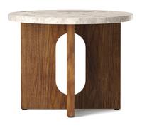 Audo Copenhagen - Androgyne Side Table Ø50 cm, Kunis Breccia Stone / Walnut - Walnut