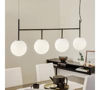 Audo Copenhagen Audo LED hanging light TR Bulb, 4-light, black/opal, glass