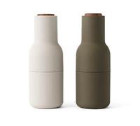 Audo Copenhagen Bottle Grinder spice mill 2-pack hunting green-beige (wallnut)