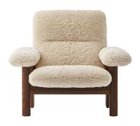 Audo Copenhagen - Brasilia Armchair, Dark Stained Oak / Sheepskin Nature - Sheepskin Nature