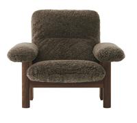 Audo Copenhagen - Brasilia Armchair, Dark Stained Oak / Sheepskin Root - Root