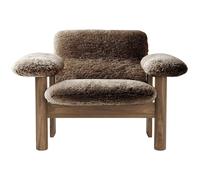 Audo Copenhagen - Brasilia Armchair Low Back, Walnut / Sheepskin Sahara - Sahara