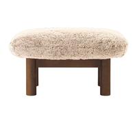 Audo Copenhagen - Brasilia Ottoman Dark Stained Oak, Sheepskin Nature - Sheepskin Nature
