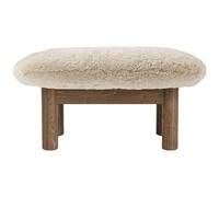 Audo Copenhagen - Brasilia Ottoman Walnut, Sheepskin Nature - Sheepskin Nature