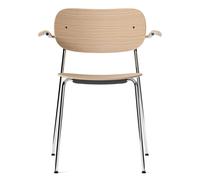 Audo Copenhagen Co chair with armrest chromed legs oak