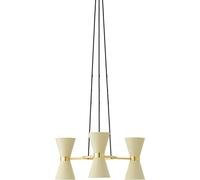Audo Copenhagen - Collector Chandelier 3, Creme/Polished Brass - Creme