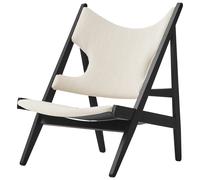 Audo Copenhagen - Knitting Lounge Chair, Everyday Icons, Black Oak / Barnum Bouclé 24 - White