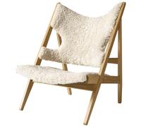 Audo Copenhagen - Knitting Lounge Chair, Oak / Sheepskin Curly Nature - Natural Oak
