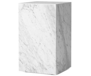 Audo Copenhagen - Plinth Tall Side Table 51x30 cm, Carrara Marble - Carrara