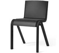 Audo Copenhagen - Ready Chair, Upholstered Front, Black Oak / Leather Dakar 0842 - Black