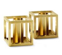 Audo Copenhagen - Kubus Micro Candle Holder 2-pack, Gold Plated - Gold Plated