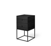 Audo Copenhagen - Frame 35 Side Table With 2 Drawers, Black Stained Ash - Black Stained Ash