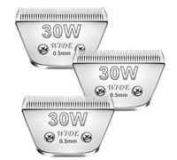 Audoc 3Pack 30W Wide Blade Pet Grooming Clipper Blades for Andis,Oster A5,Wahl km10 Clippers